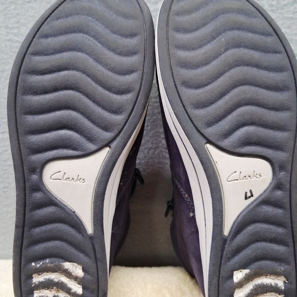 Clark Cloudsteppers Suade High Top Blue Women Shoes Zip Size 7.5 - Picture 5 of 6